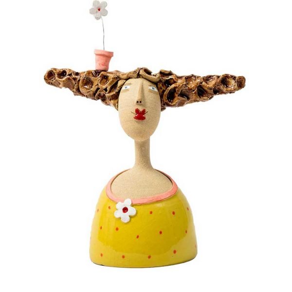 Crazy Lady Petite Round Mustard by Brid Lyons