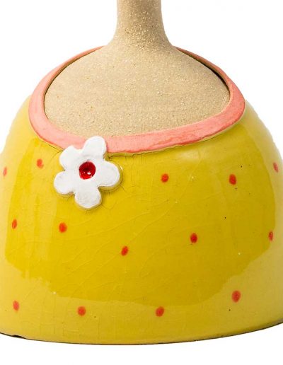 Crazy Lady Petite Round Mustard by Brid Lyons flower deatail